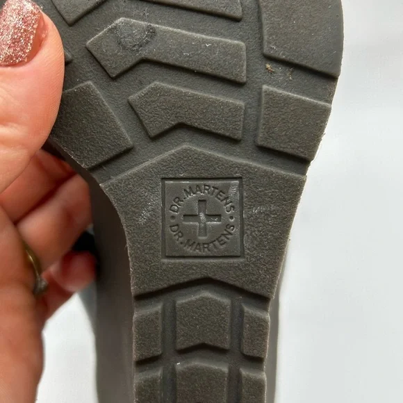 RARE DR MARTENS LAINA Leather Black LACE WEDGE  SANDALS SIZE 7 - Picture 9 of 10